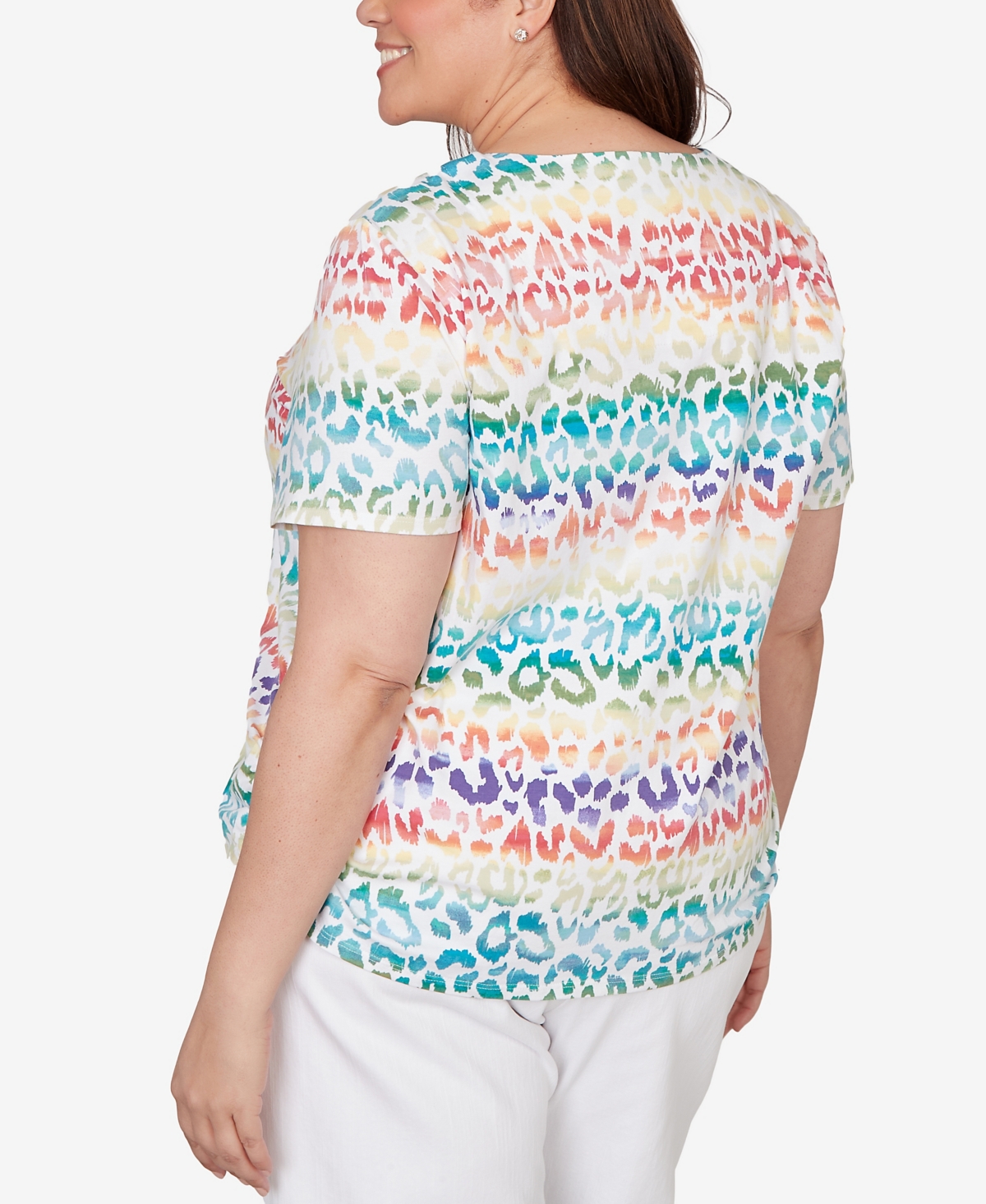 Alfred Dunner Plus Rainbow Animal Print T-Shirt