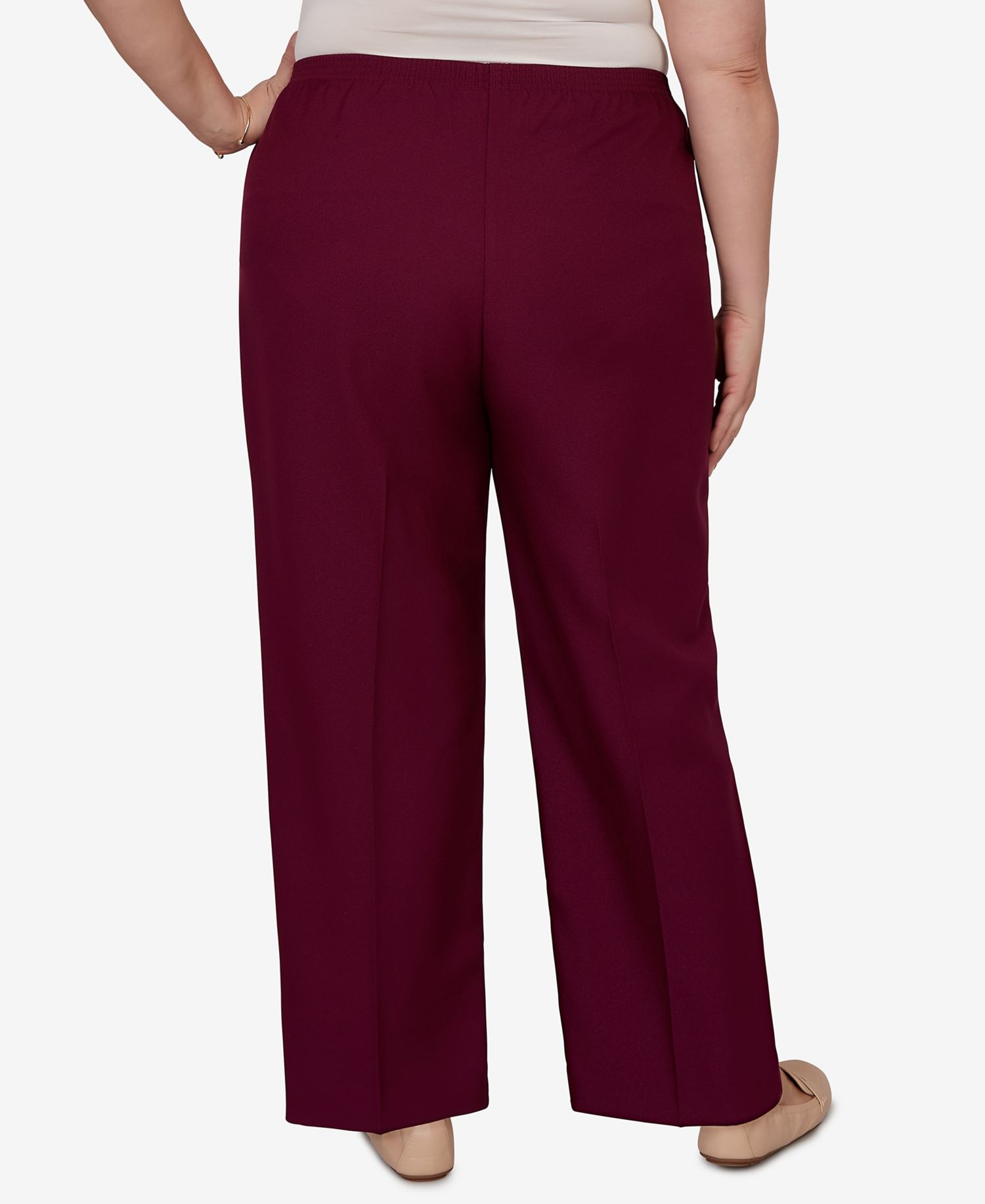 Plus Size Colored Pull-On Pants