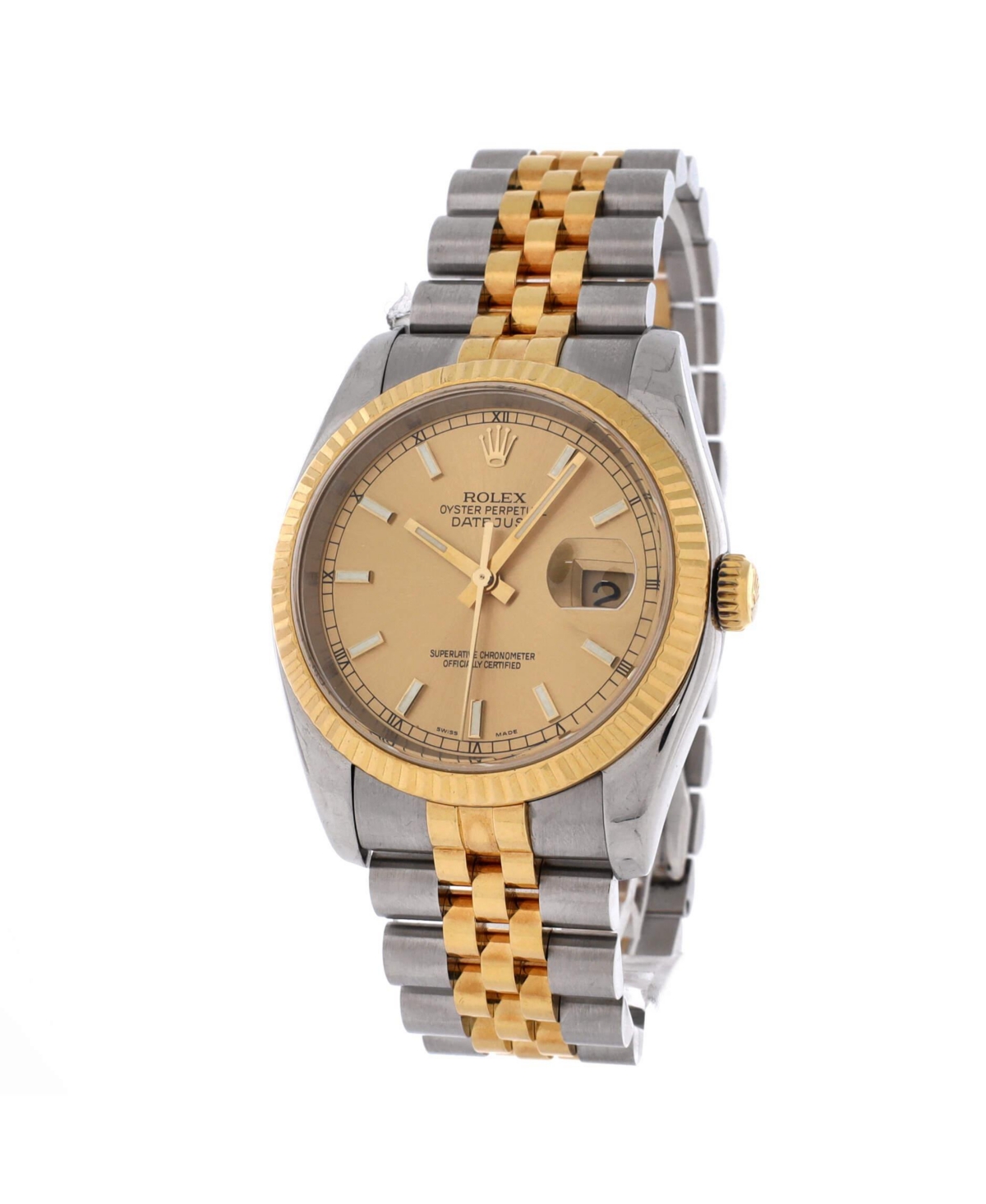 Pre-Owned Rolex Oyster Perpetual Datejust Automatic Watch in Stainless Steel and Gold 36mm