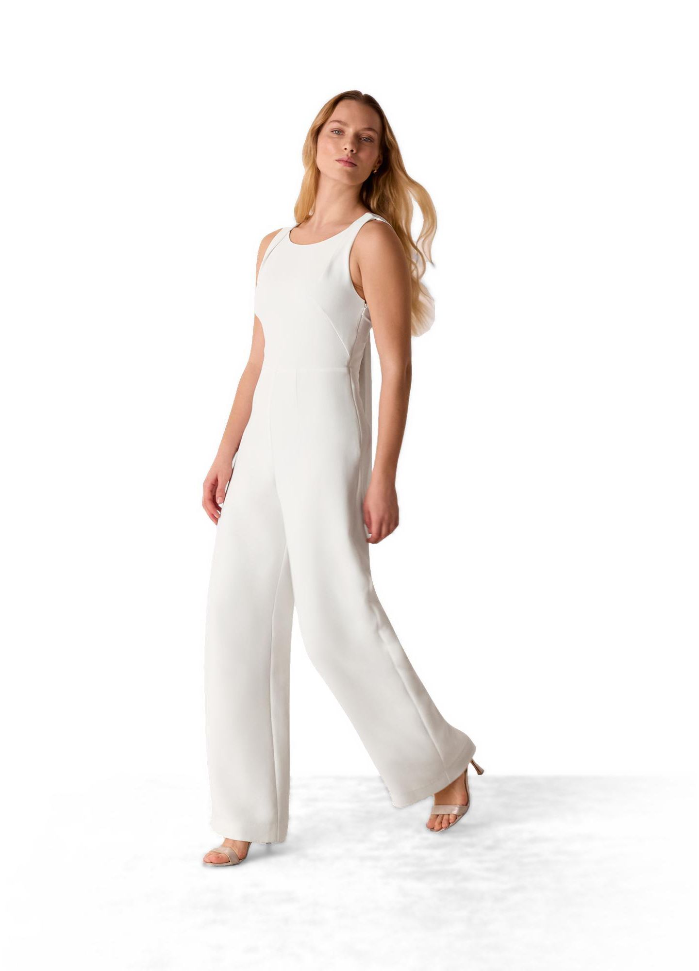 Женский комбинезон Whistles Tie Back Wide Leg Bridal Jumpsuit, цвет: Слоновая кость — фото 3