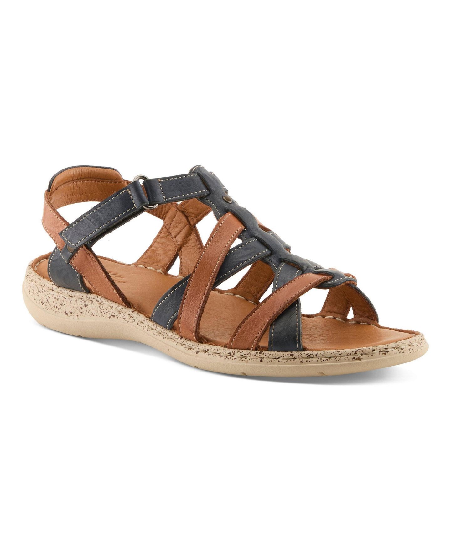 Женские сандалии Spring Step Nyxelle Gladiator with Leather Upper, цвет: Тёмно-синий разноцветный — фото 1