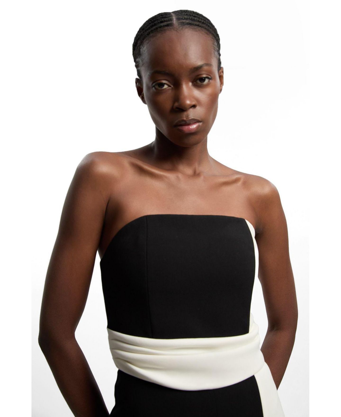 Женский комбинезон Karen Millen Soft Tailored Bandeau Jumpsuit, цвет: Mono — фото 3