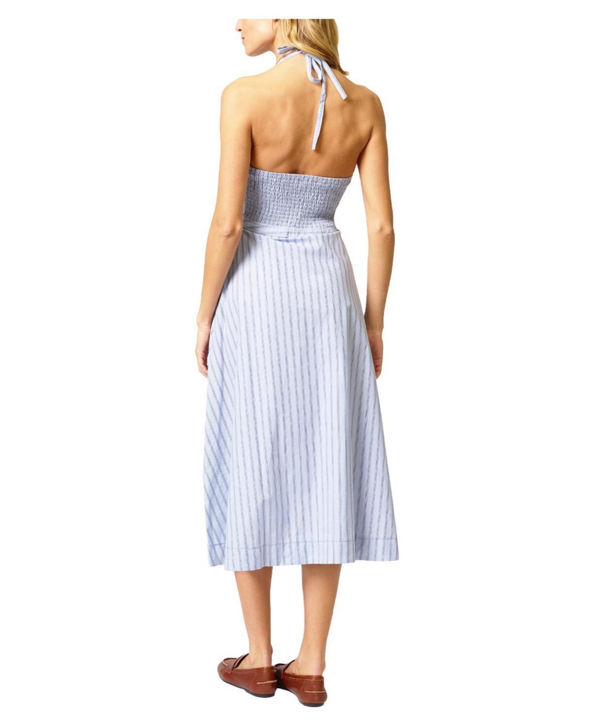 Central Park West Women's Ora Poplin Stripe Halter Dress