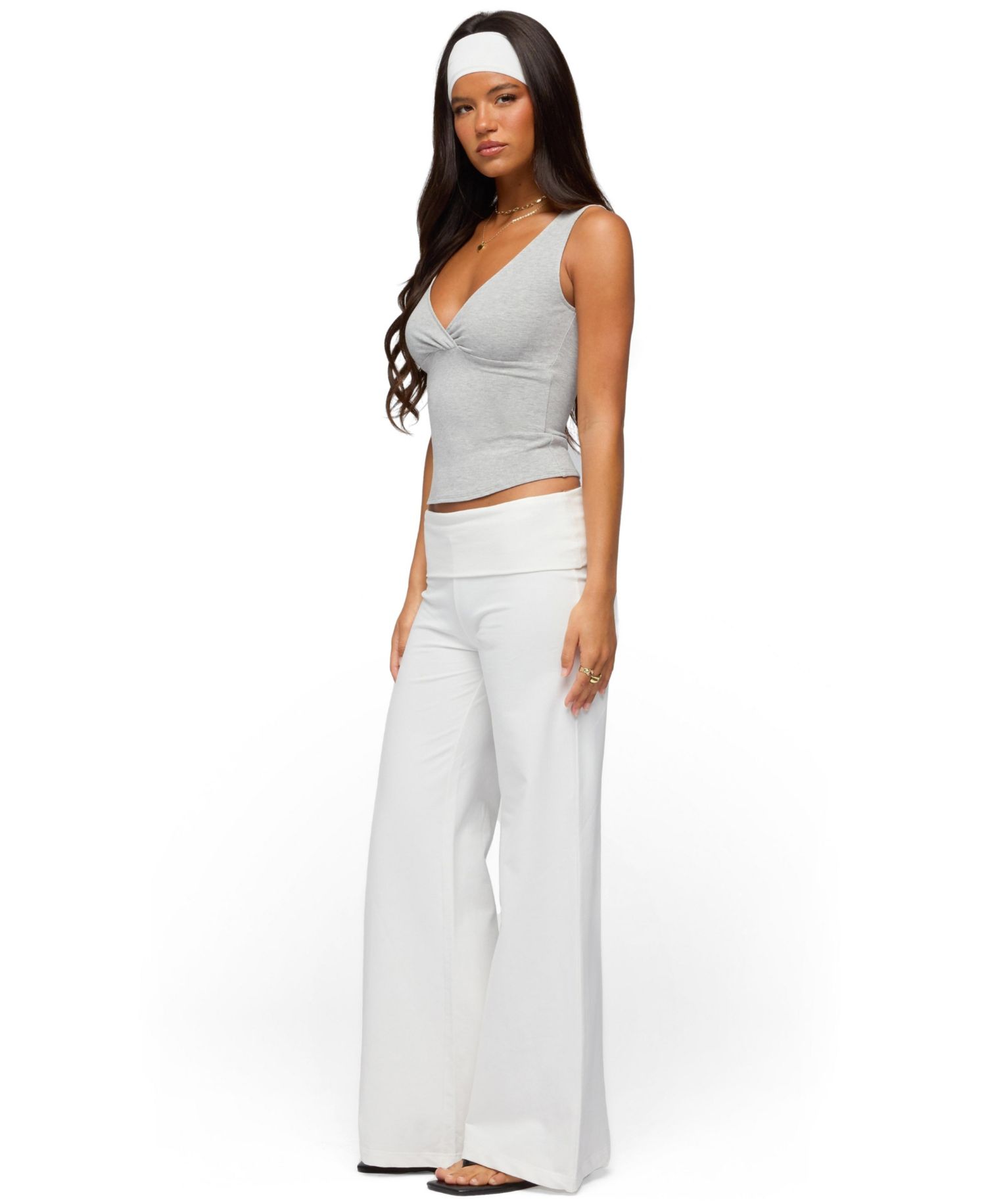 Women's Lalisa V Neck Ribbed Tank Top