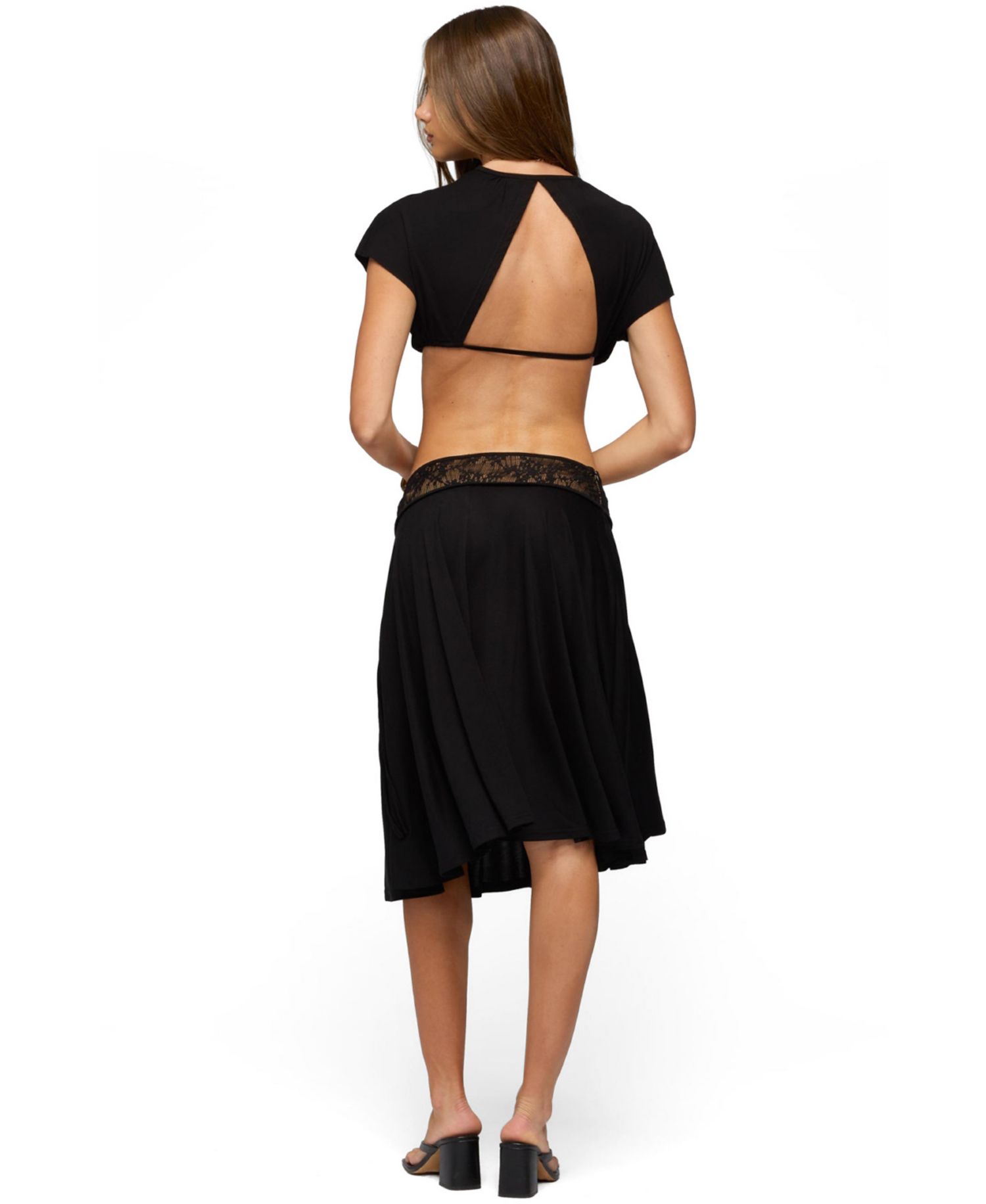 Women's Kaylea Tie Front Backless Crop Top