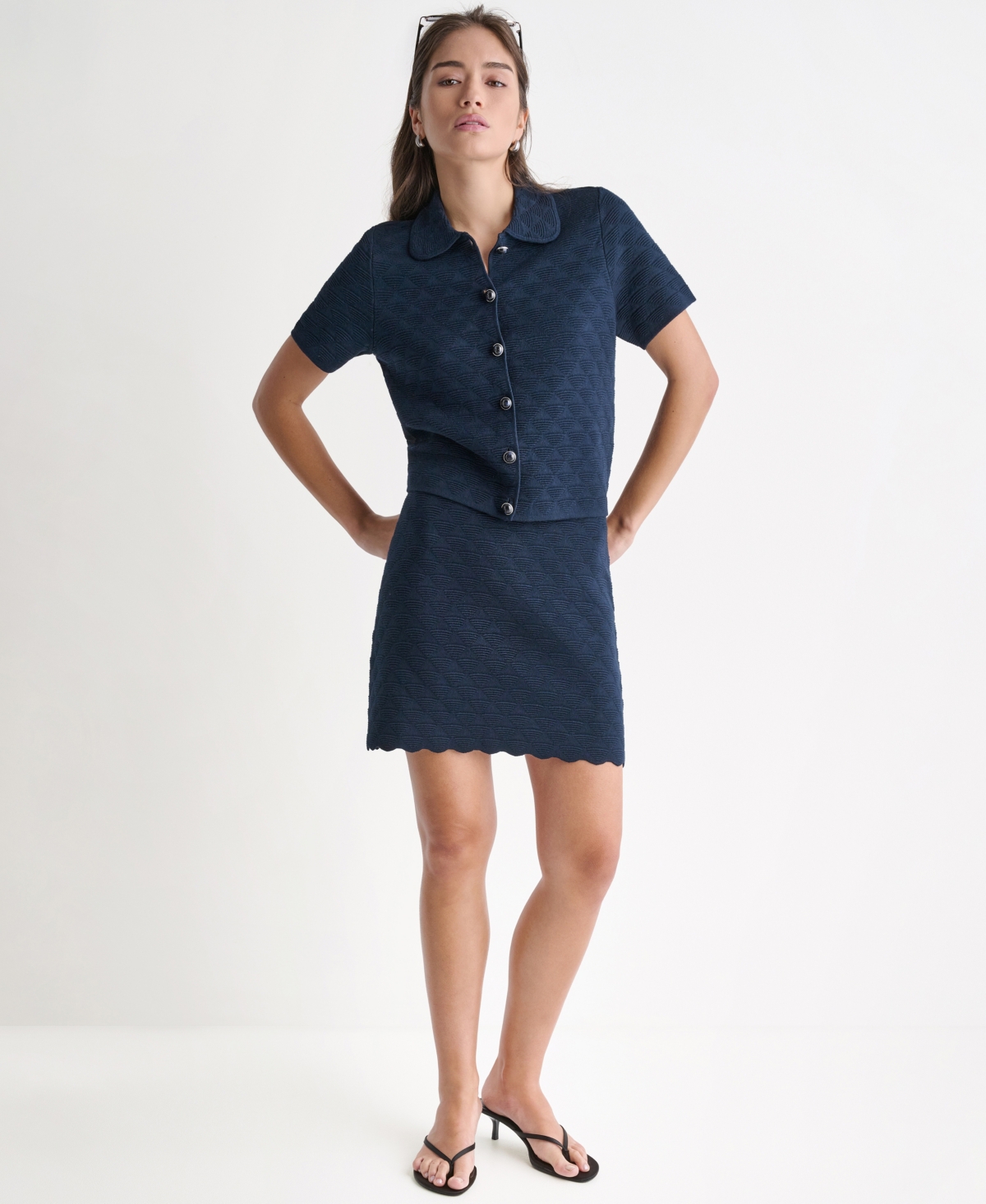 Bcbg Women's Scallop-Hem Knit Mini Pencil Skirt