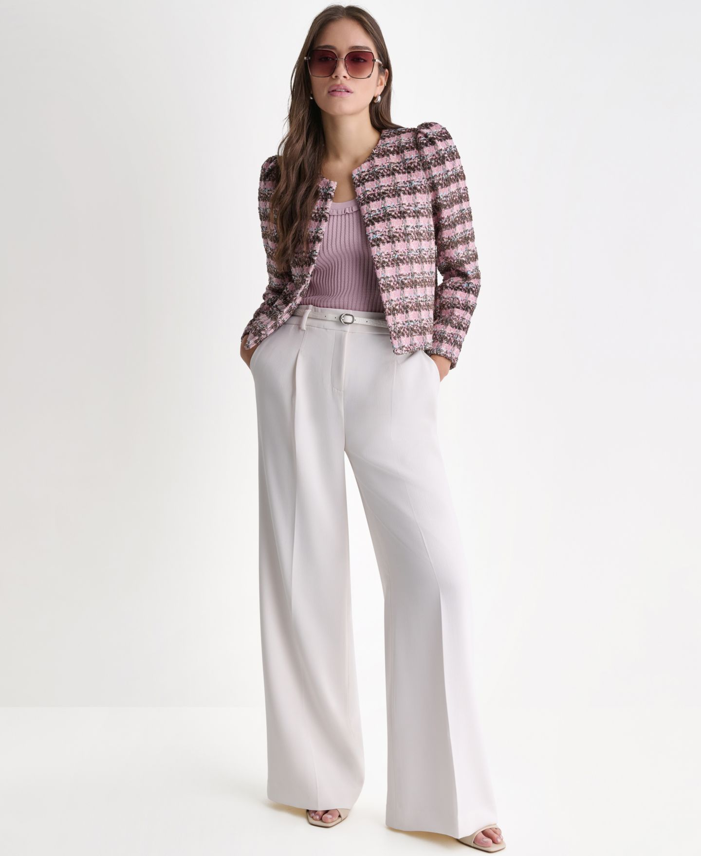 Женский пиджак BCBG Novelty Open-Front Blazer, цвет: Орхидея теневой разноцветный — фото 2