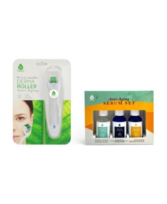 Ultimate Renewal Kit Micro Needle Derma Roller and Anti Aging Serum Trio