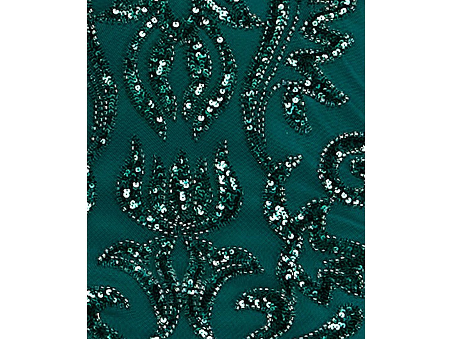 Женское платье Alex & Sophia Juniors' Sweetheart Neck Illusion Corseted Pattern Sequin Mini, цвет: Изумрудный — фото 6