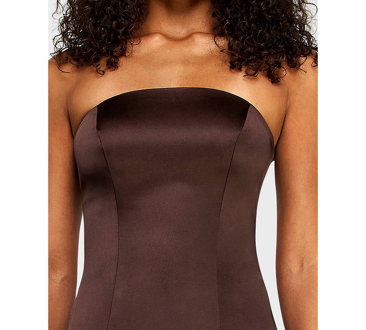 Alex & Sophia Juniors' Strapless Feather Trim Detail Dress view 6 — MAYCSS fashion products