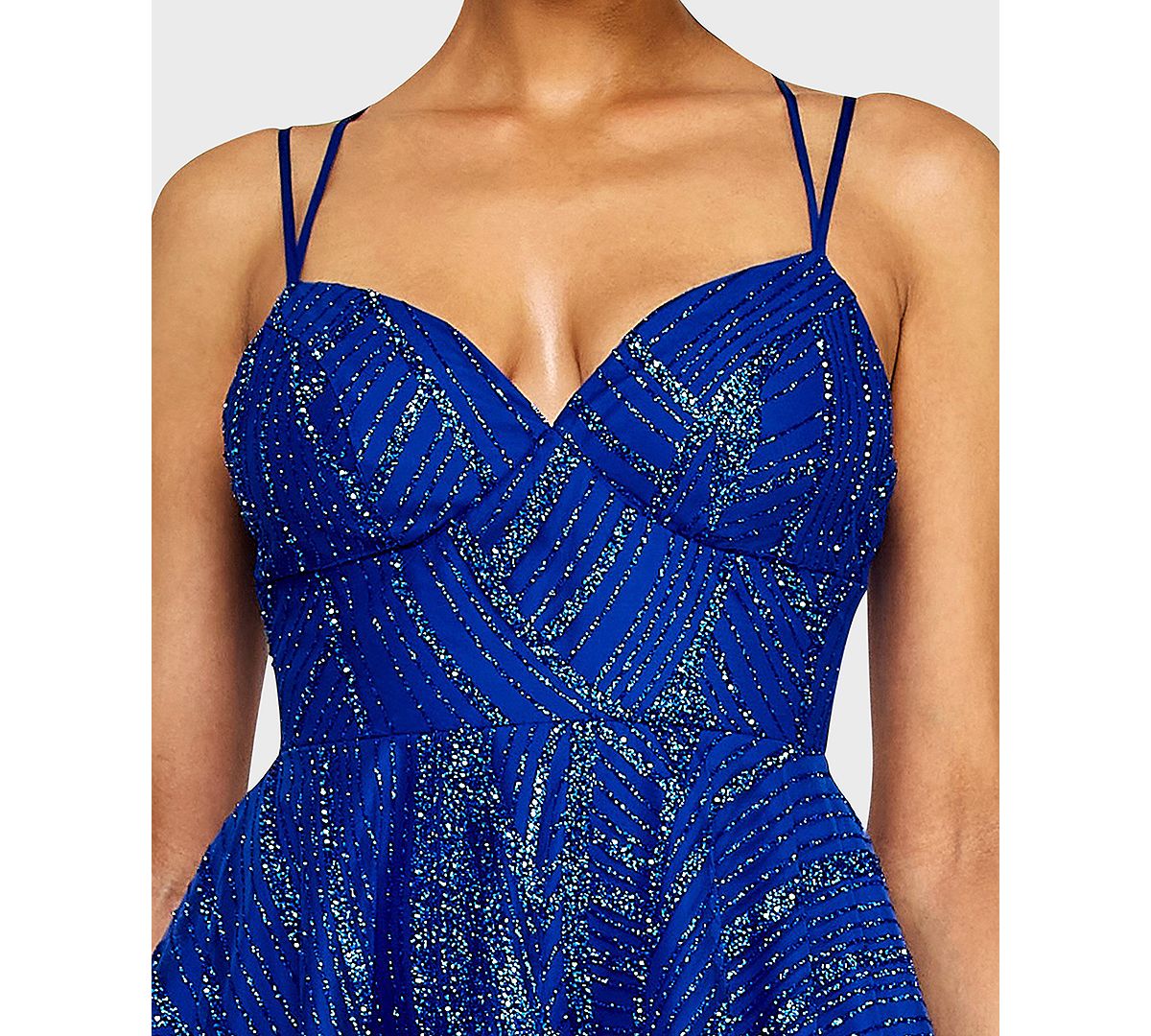 Alex & Sophia Juniors' Sweetheart Neck Glitter Dress view 4 — MAYCSS fashion products