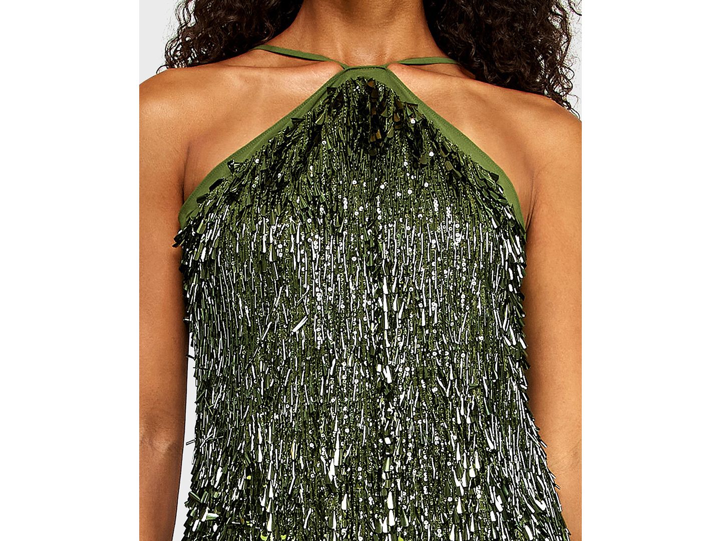 Женское платье Alex & Sophia Juniors' Halter Neck Novelty Paillette Sequin, цвет: Оливковый — фото 3