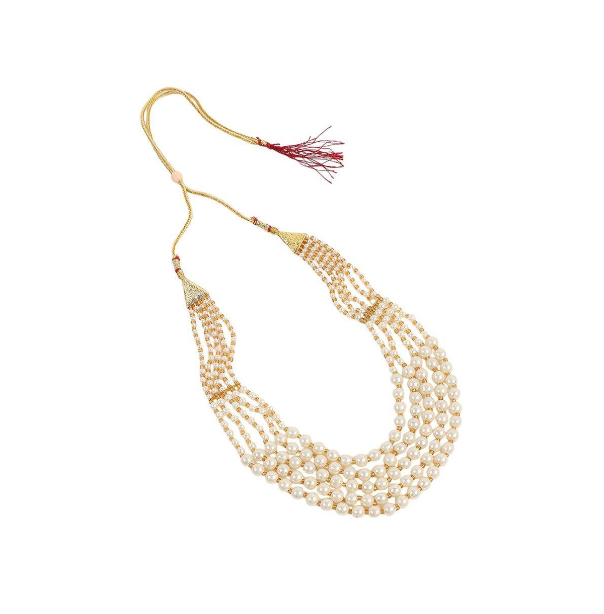 Sohi Women's Pearl White Multi-Layer Necklace