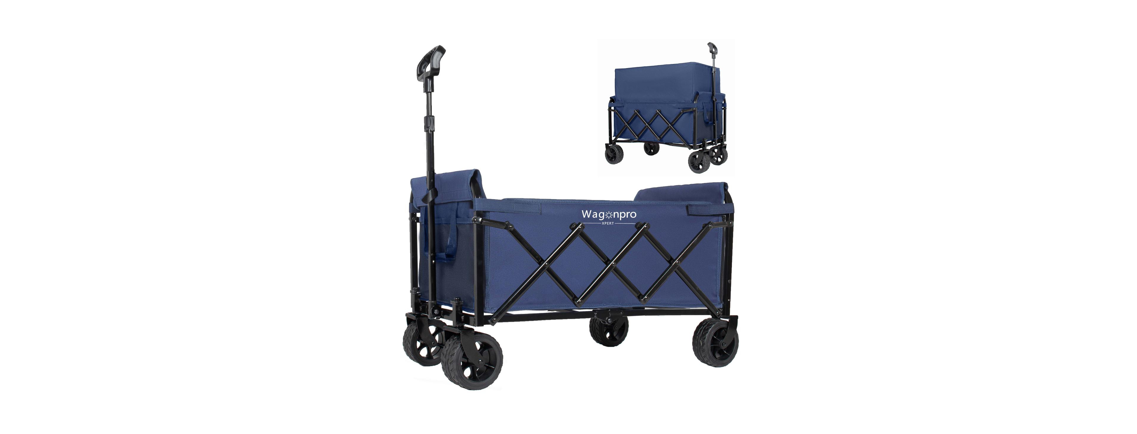 Streamdale Furniture Expandable Dual-Layer Utility Wagon with 5inch Wide Wheels 220lbs Capacity