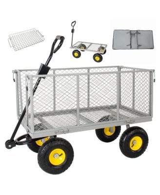 3-in-1 Oversized Steel Garden Cart 880lbs Capacity Utility Cart with Liner