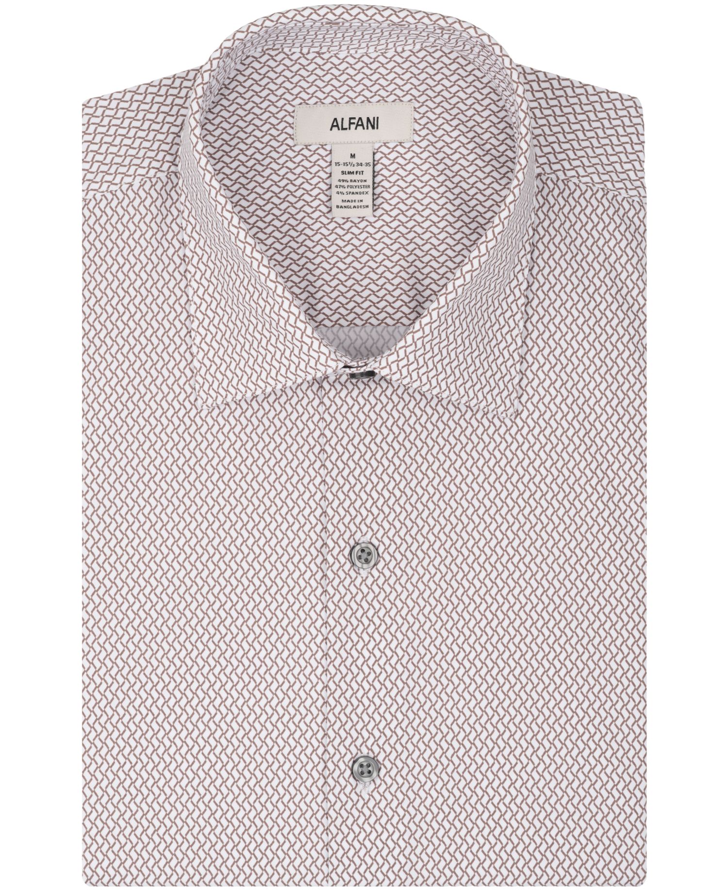 Men's Geometric Pattern Spread Collar Dress Shirt