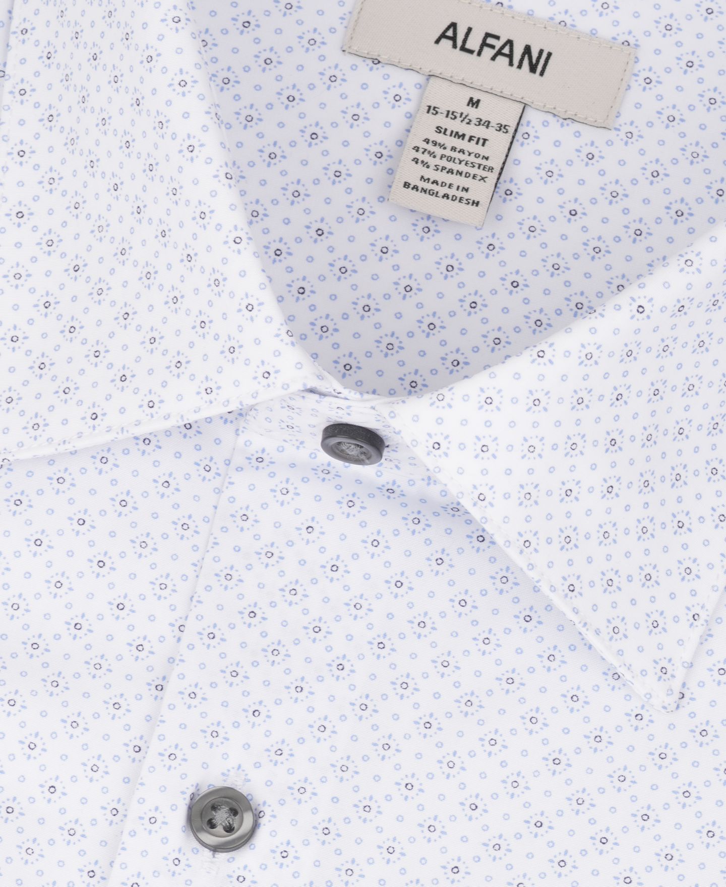Мужская рубашка Alfani Slim-Fit Stretch Dress Shirt, цвет: Комбинированный — фото 8