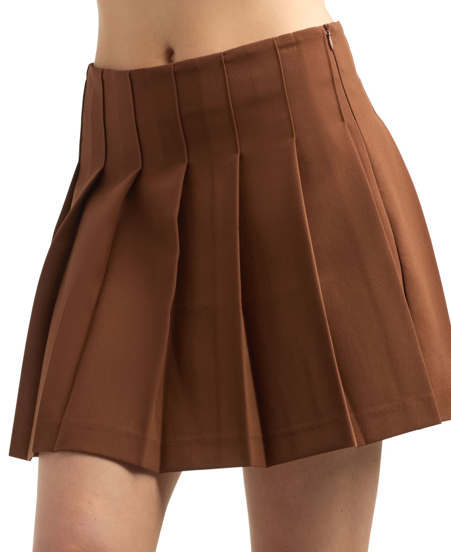 Женская юбка BCX Juniors' Pleated A-Line Mini, цвет: Коричневый — фото 3