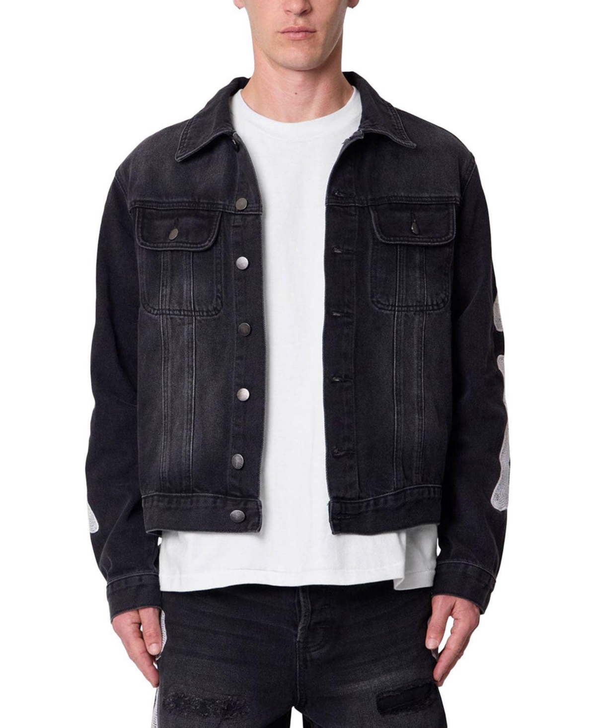 mnml Men's Raw Skeleton Trucker Jacket