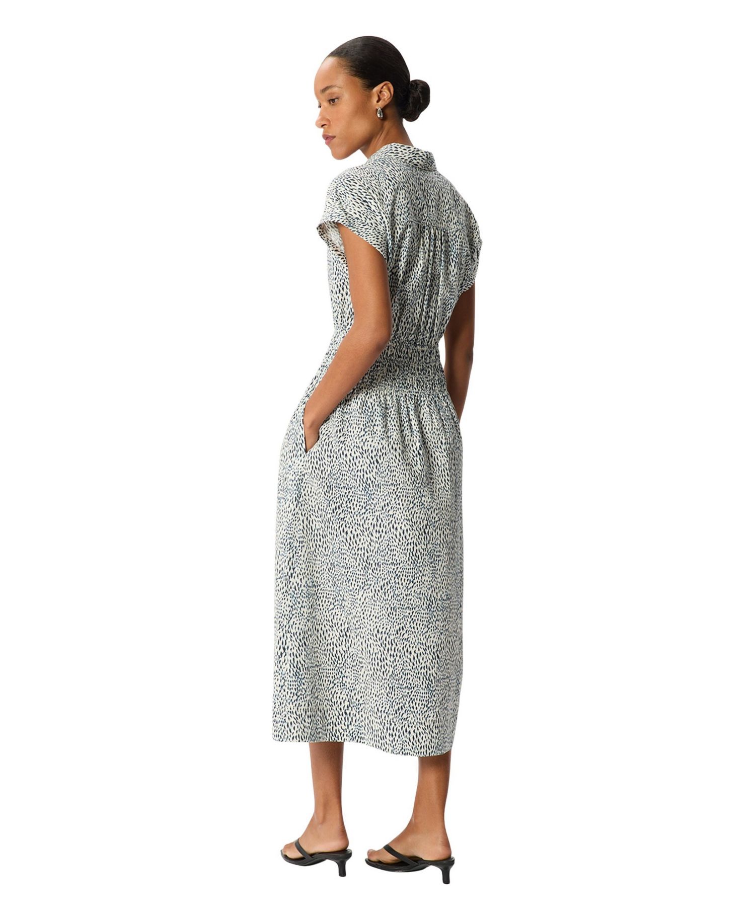 Women's Flecked Animal Collared Dress