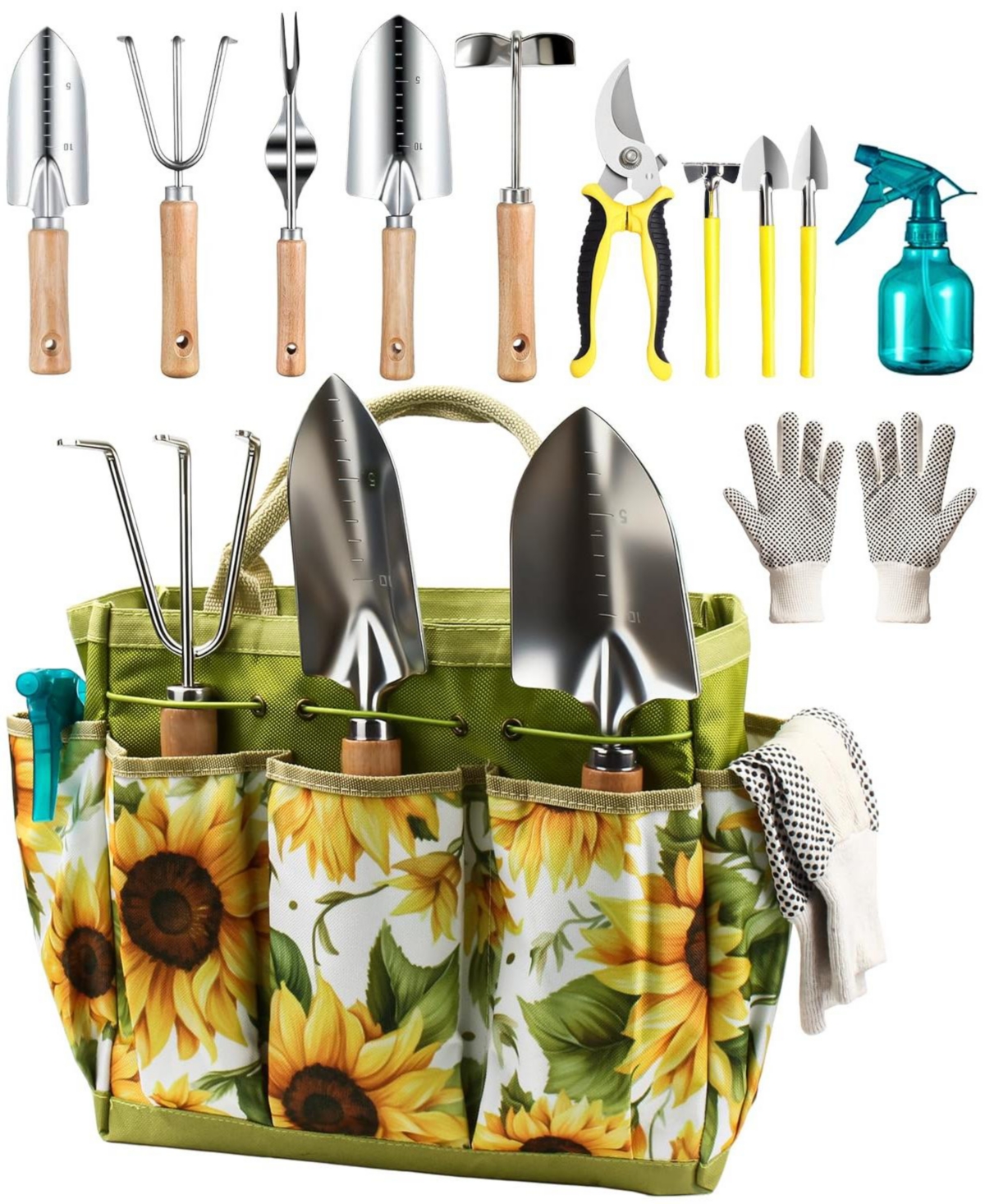 Xdovet Garden Tools Set Heavy Duty Kit with Organizer Bag - Garden tools set 12pcs