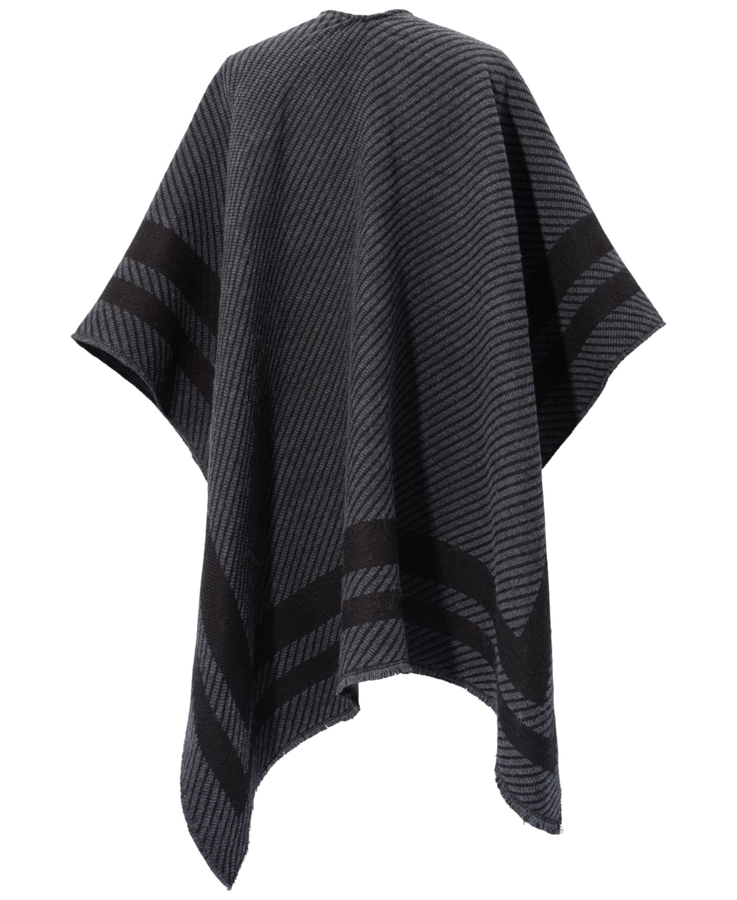 Woven Twill Border Ruana