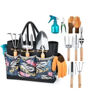 Heavy Duty Gardening Tool Set Rust-Resistant Storage Tote