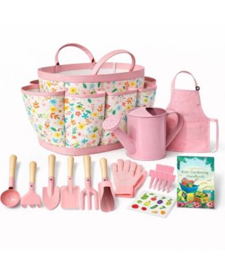 Gardening Tool Set Tote Bag Watering Can Trowel Apron and Book