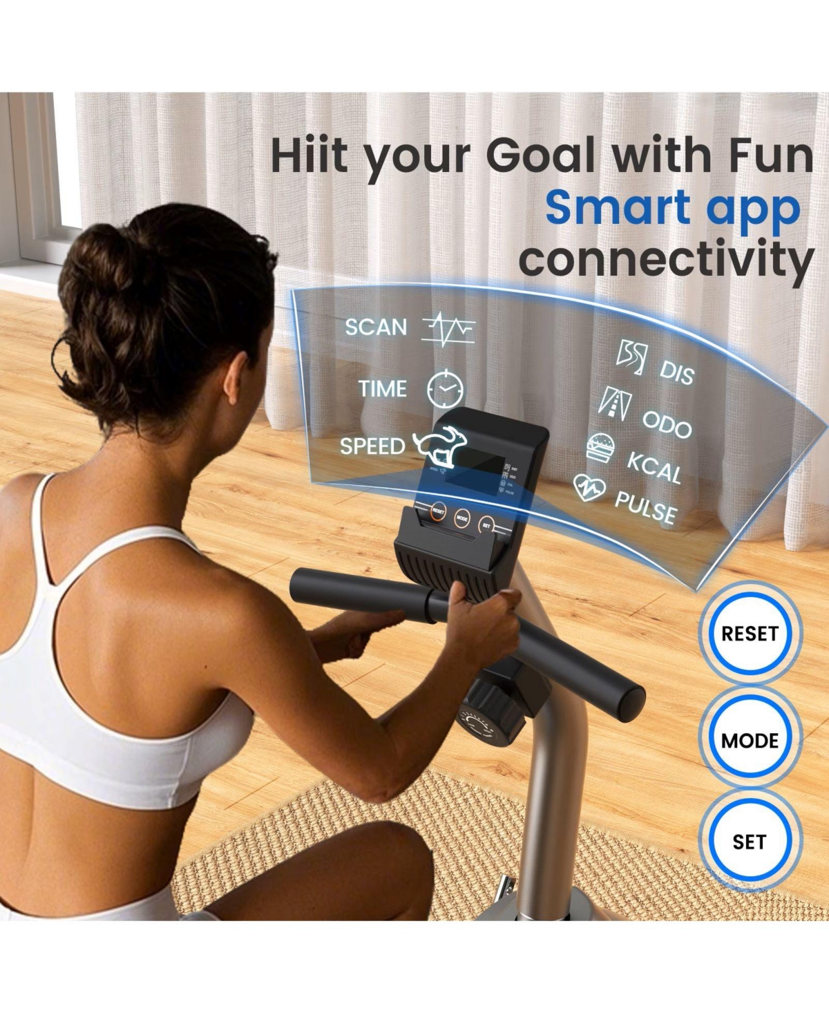 Fed Fitness Recumbent Exercise Bike, 16-Level Magnetic Resistance, Low-Impact Stationary Bike with Adjustable Seat and Backrest