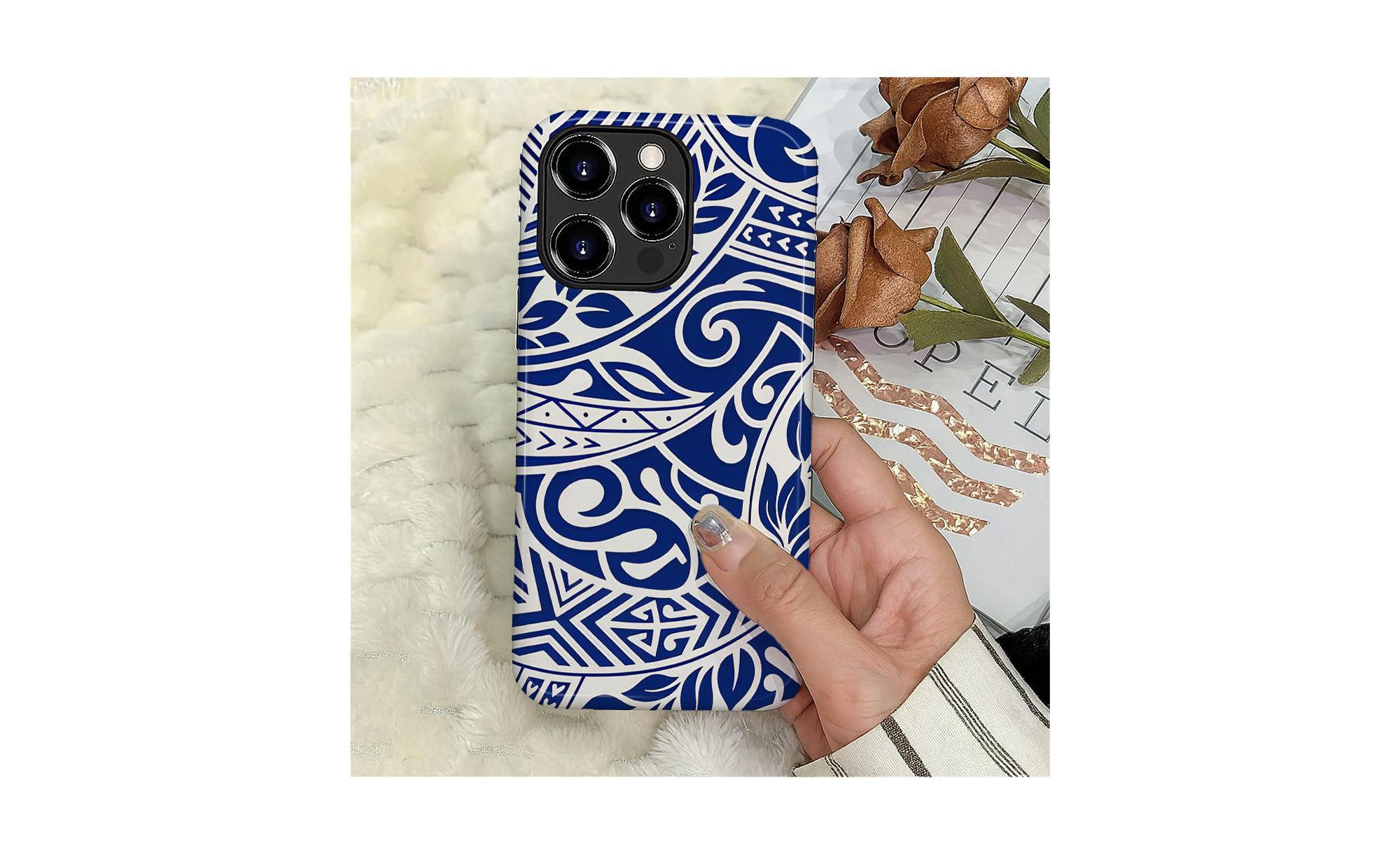 Ocean Tribal Flow Dual-Layer Shockproof Case for iPhone 16 Pro Max — Image 4