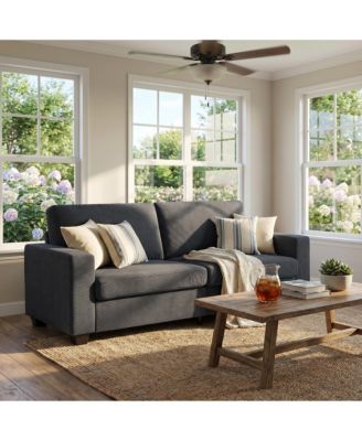 Modern Oversized Deep Seat Loveseat with Soft Corduroy Fabric, Machine-Washable Covers and Durable Metal Frame - Cozy Seating for Living Room