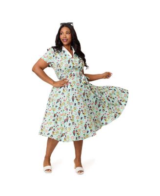 Plus Size 1950s Collared Shirt Dress