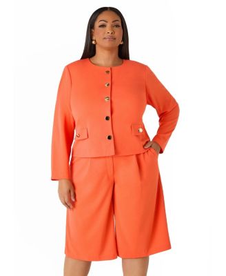Women's Button Detailed Crepe Jacket