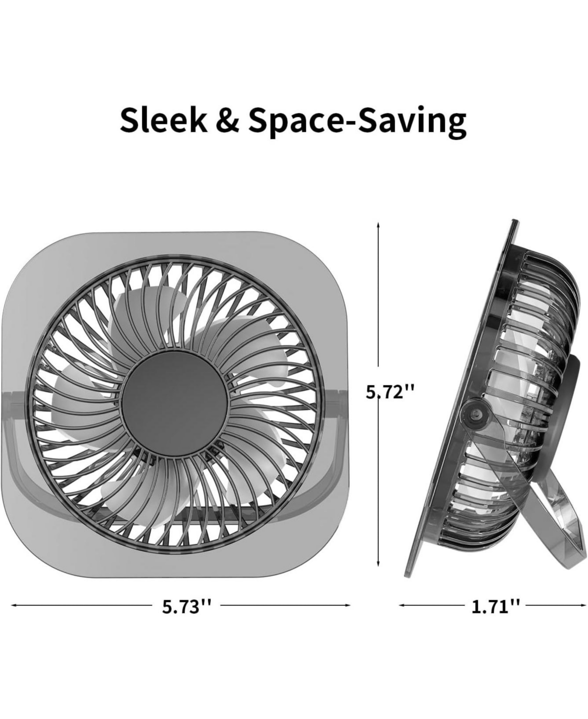 Cowsar Portable Usb Desk Fan with 3 Speeds and Night Light