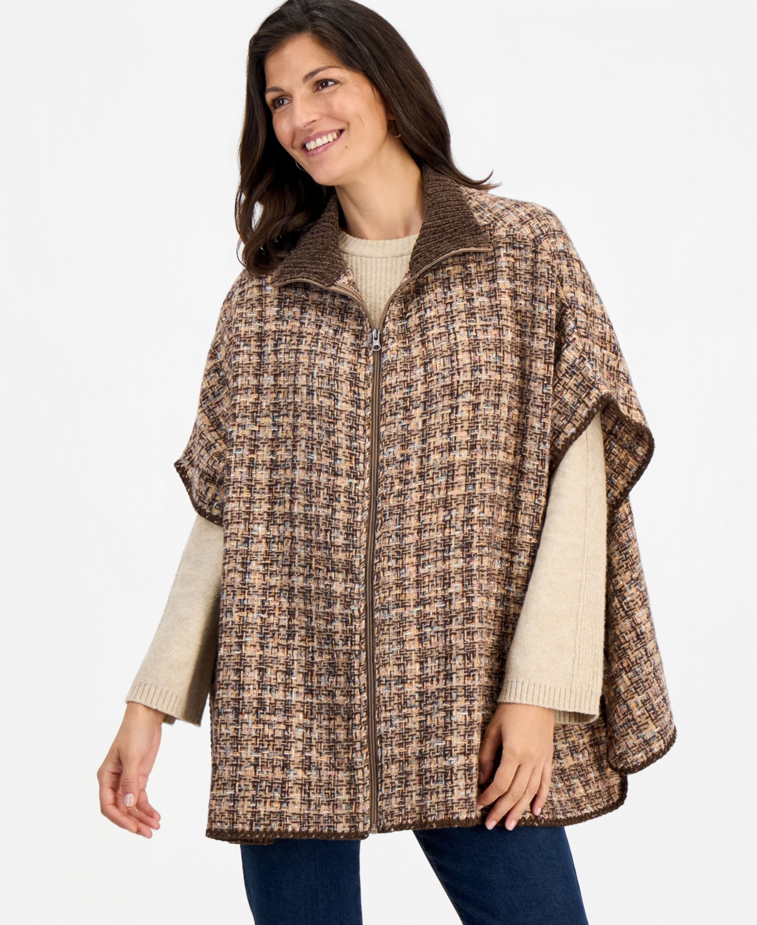 Women's Space-Dyed Softy Zip-Up Topper