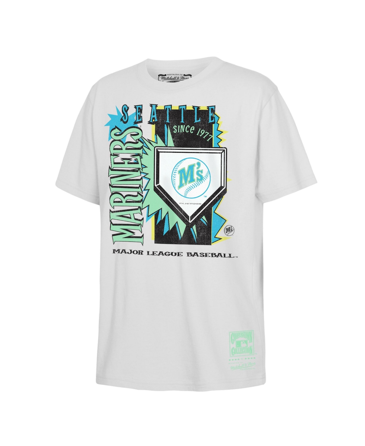 Mitchell & Ness Big Boys and Girls White Seattle Mariners Cooperstown Neon Field Shock T-Shirt
