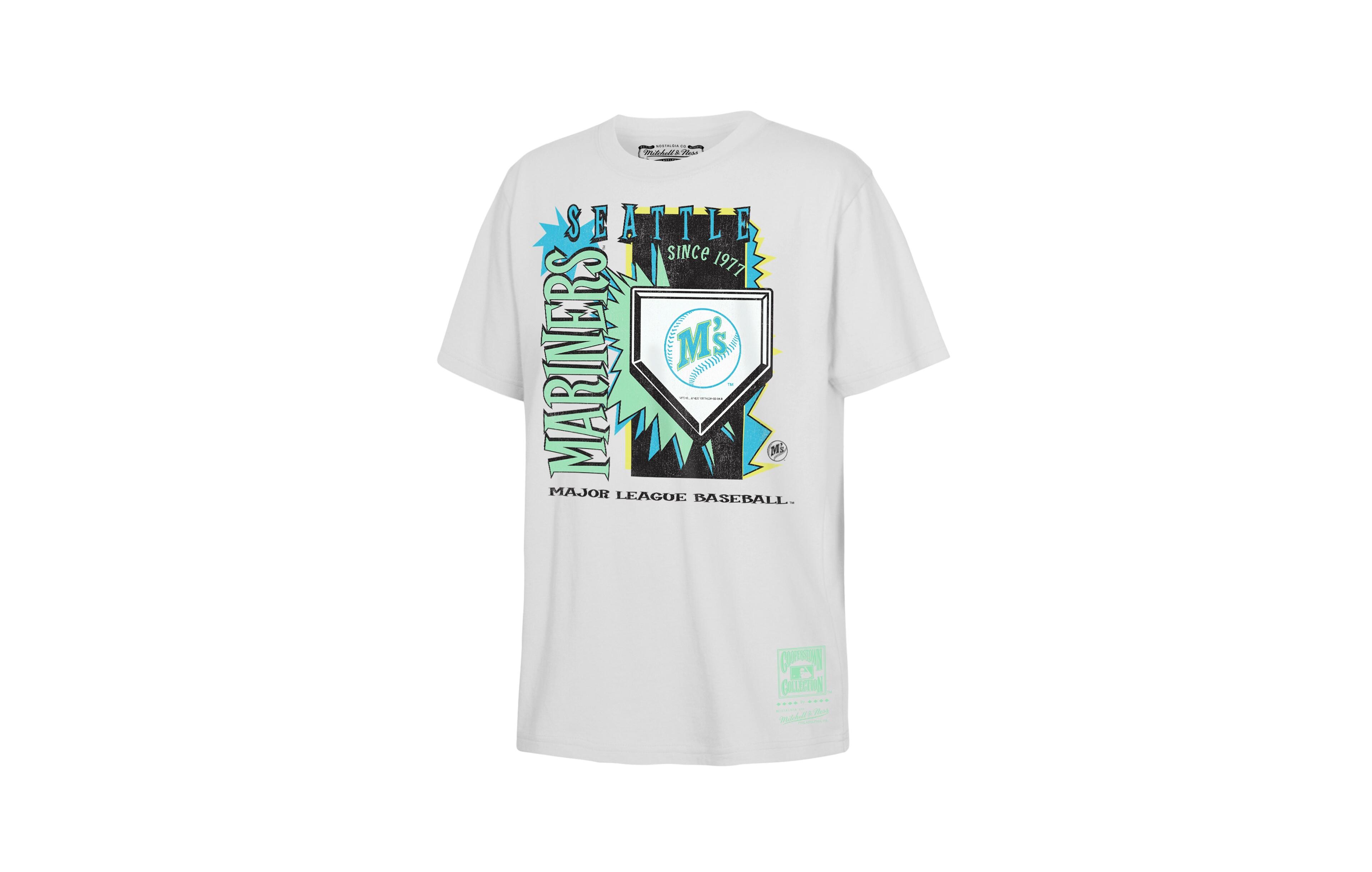 Mitchell & Ness Big Boys and Girls White Seattle Mariners Cooperstown Neon Field Shock T-Shirt