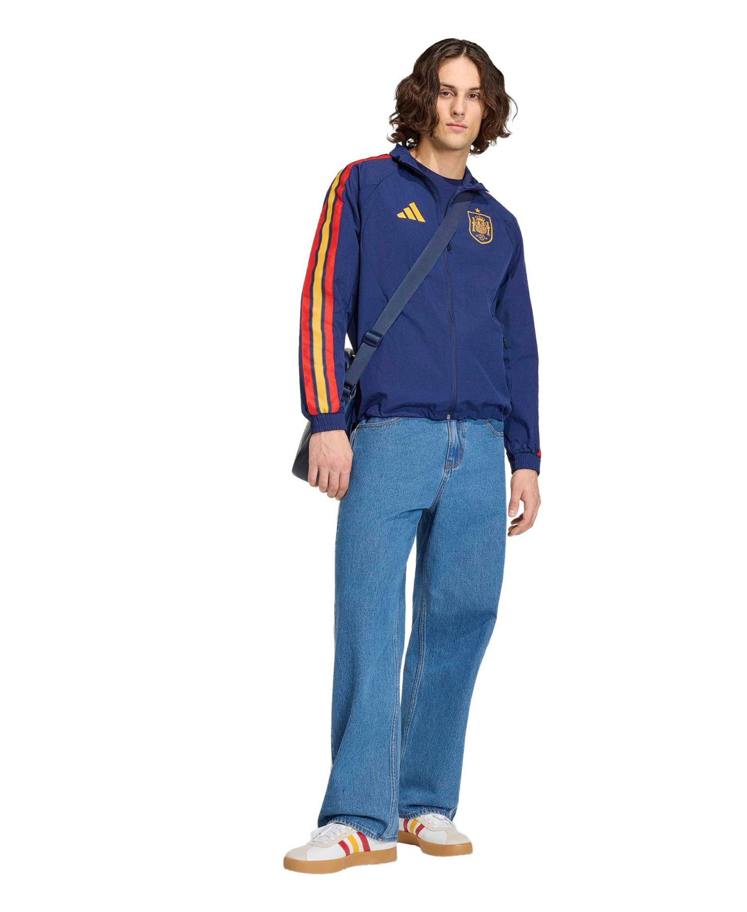 Men's Navy Spain National Team 2026 Home Full-Zip Game Day Anthem Jacket