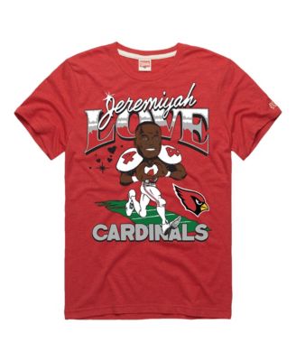 Men's and Women's Jeremiyah Love Cardinal Arizona Cardinals Caricature Player Graphic Tri-Blend T-Shirt