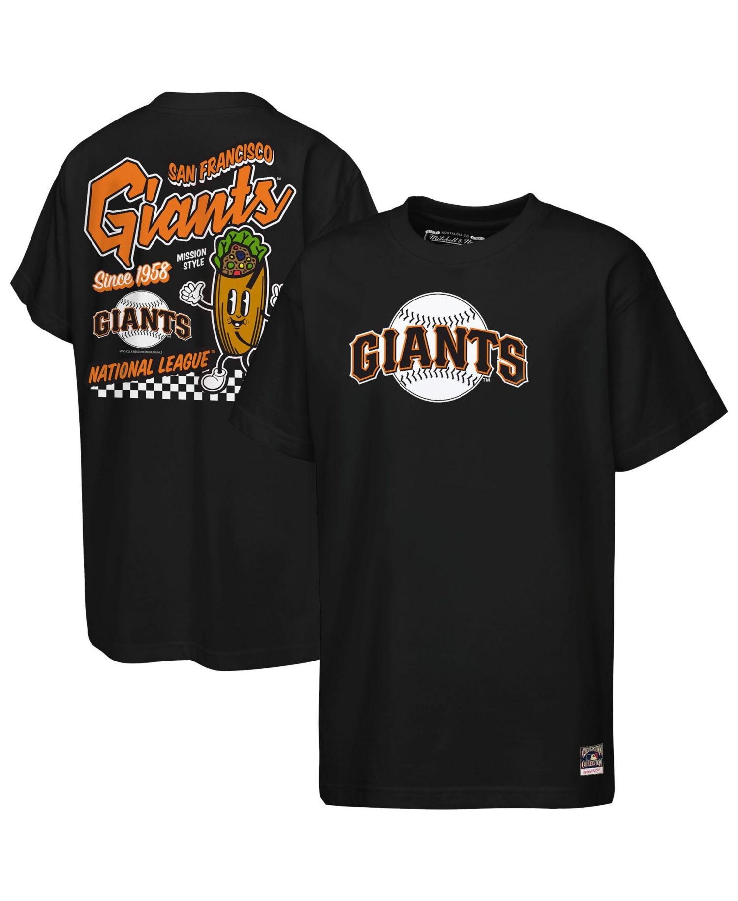 Big Boys and Girls Black San Francisco Giants Cooperstown Concession T-Shirt