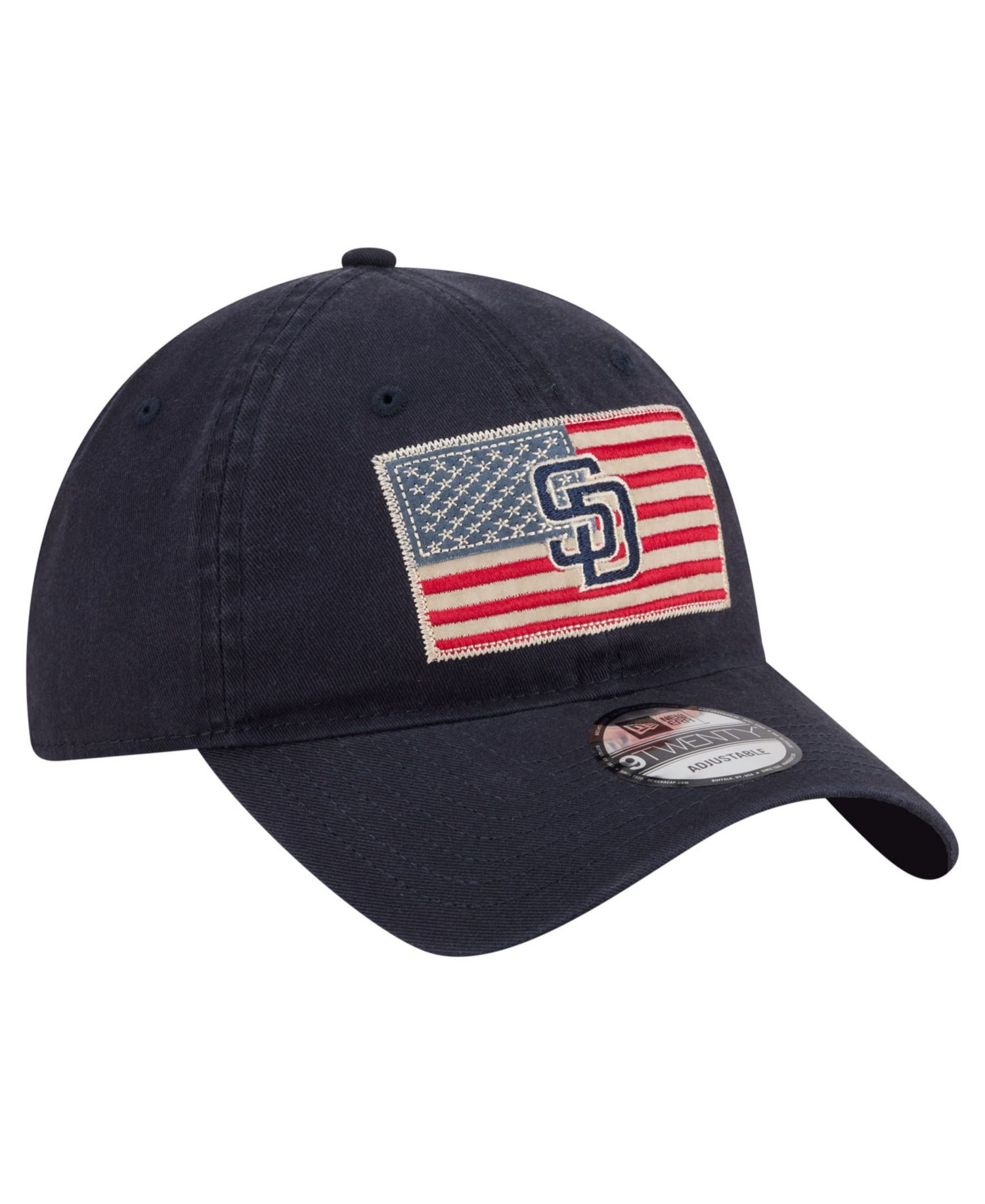 Men's Navy San Diego Padres Americana Flag 9TWENTY Adjustable Hat