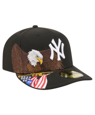 Men's Black New York Yankees Americana Bald Eagle Pre-Curved 59FIFTY Fitted Hat