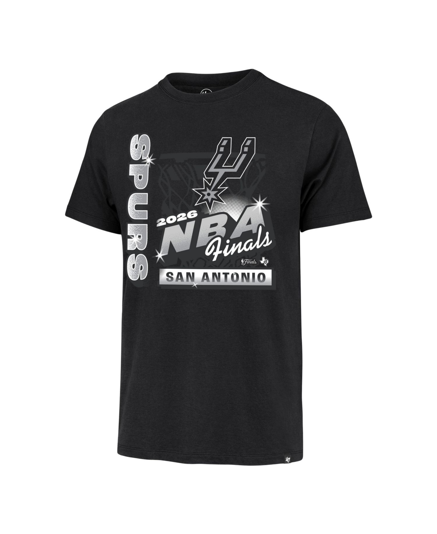 Men's Black San Antonio Spurs 2026 NBA Finals ID Franklin T-Shirt