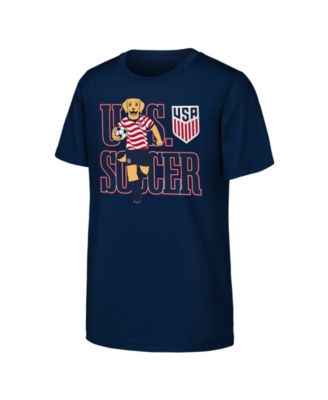 Big Boys and Girls Navy USMNT Free Kick Mascot T-Shirt