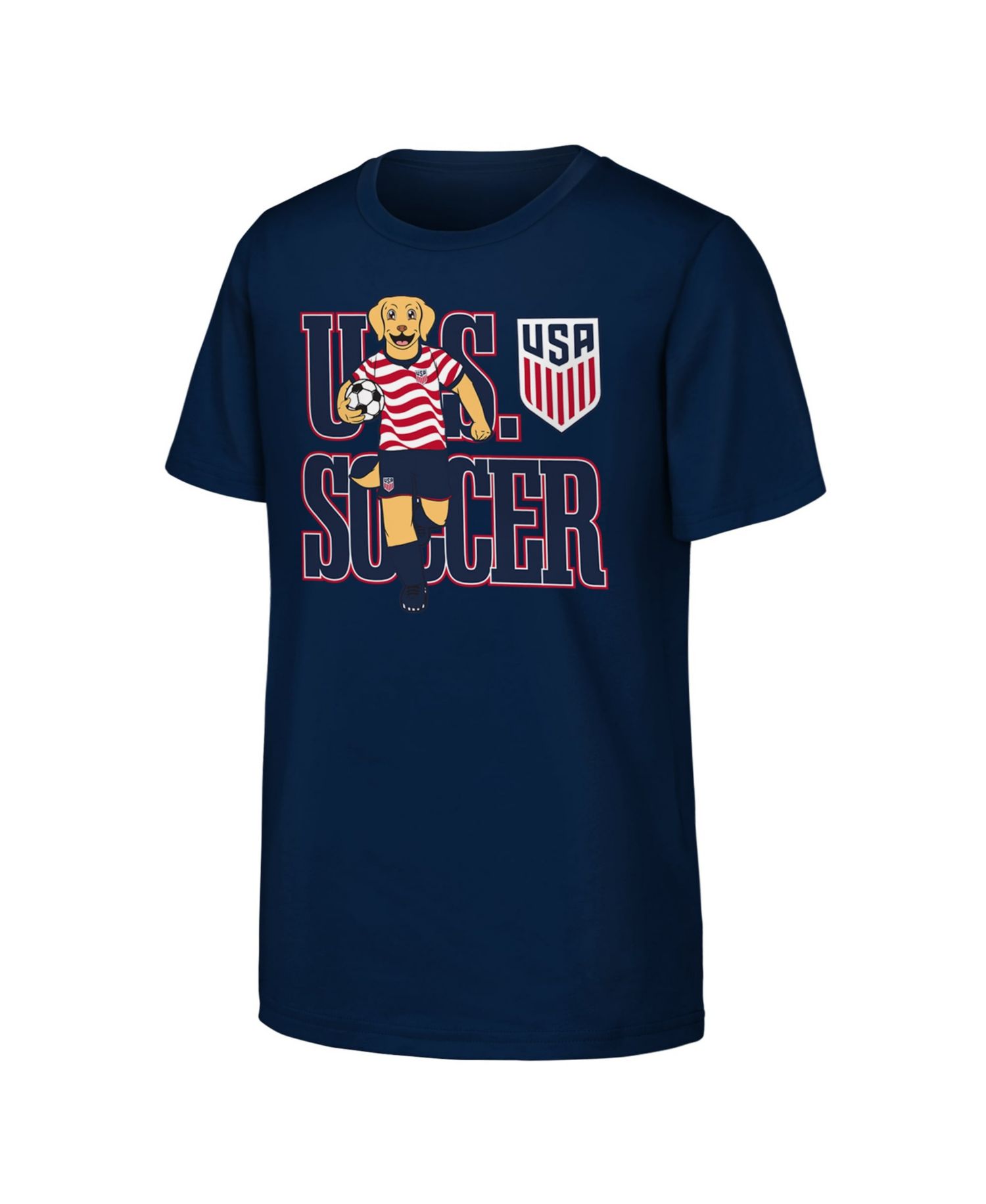 Big Boys and Girls Navy USMNT Free Kick Mascot T-Shirt