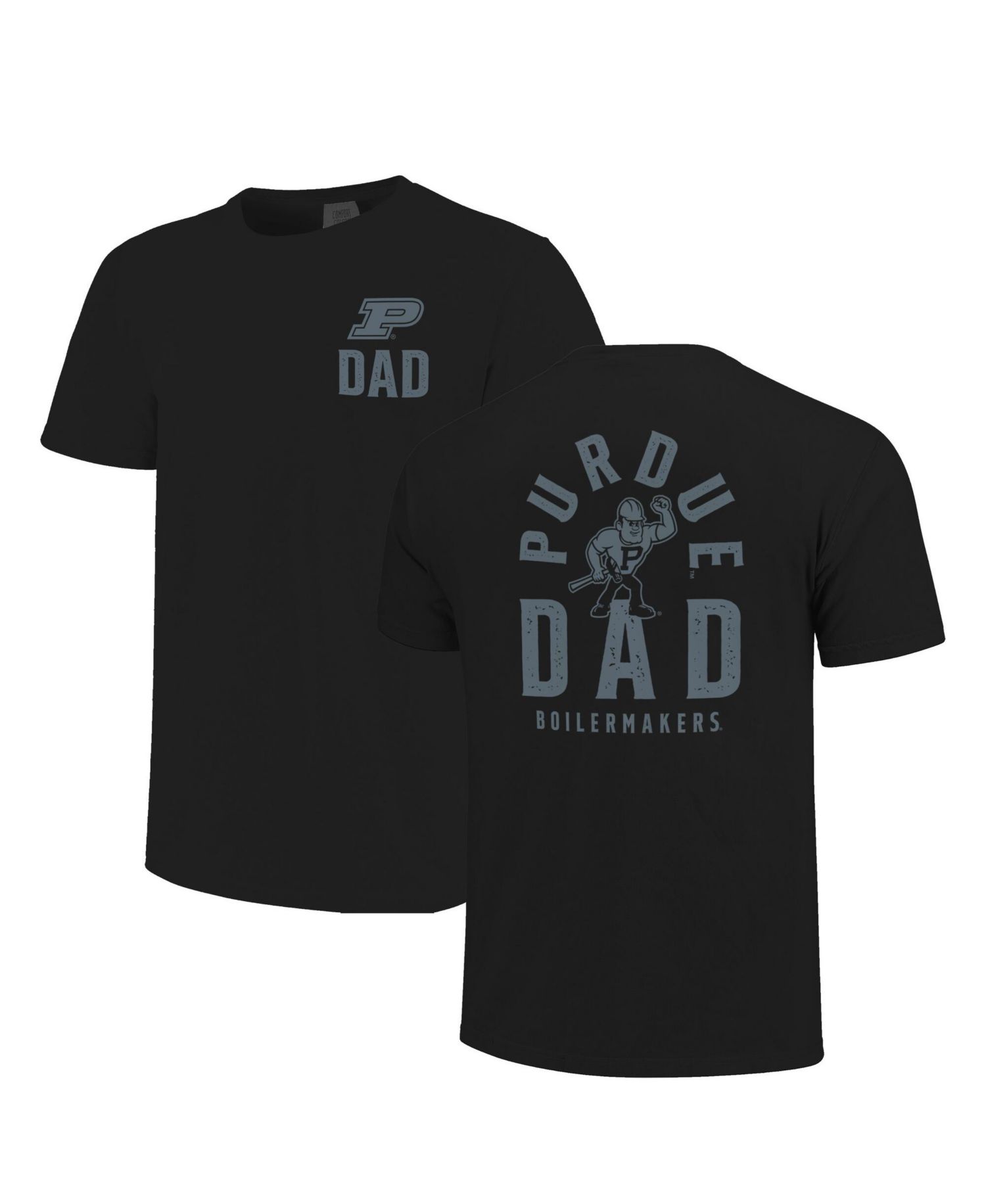 Men's Black Purdue Boilermakers Father's Day Mascot Overlay T-Shirt