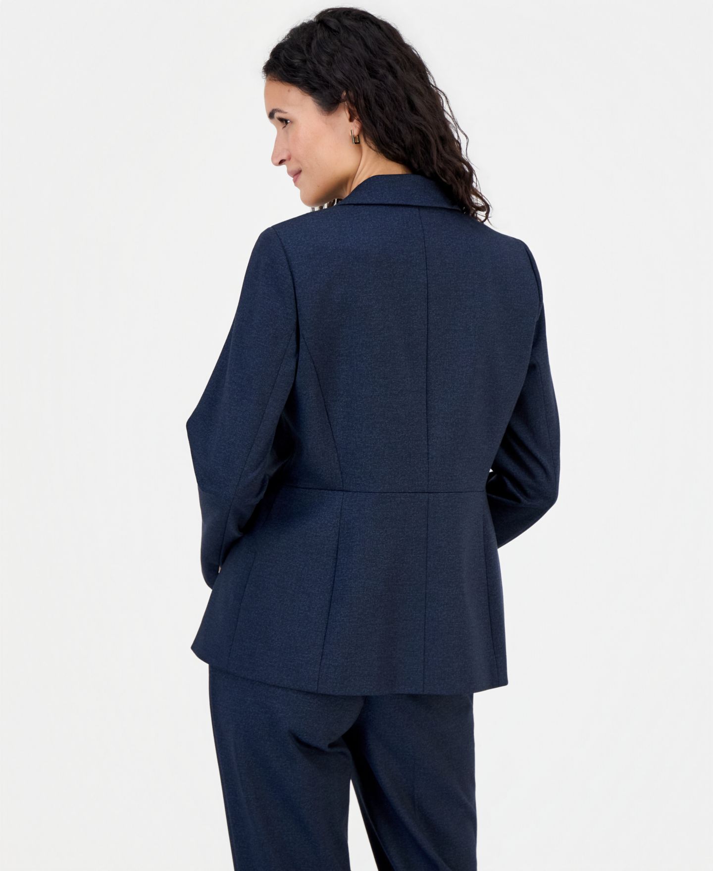 Женский пиджак Kasper Notch-Collar Waist-Seam Blazer, цвет: Синий — фото 4