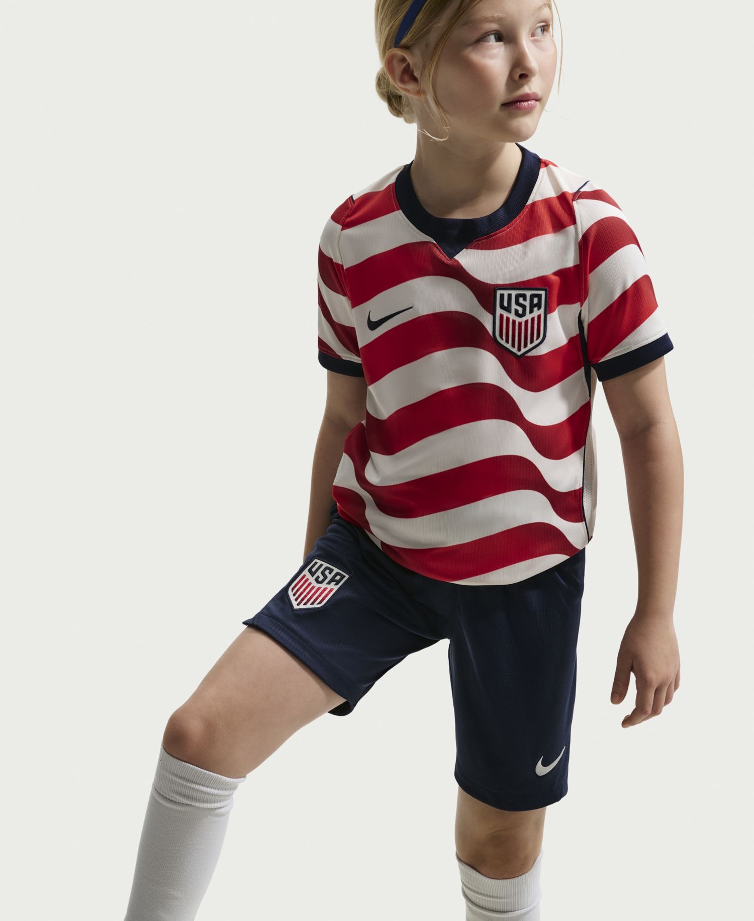 Big Boys and Girls Navy USMNT 2026 Stadium Replica Shorts