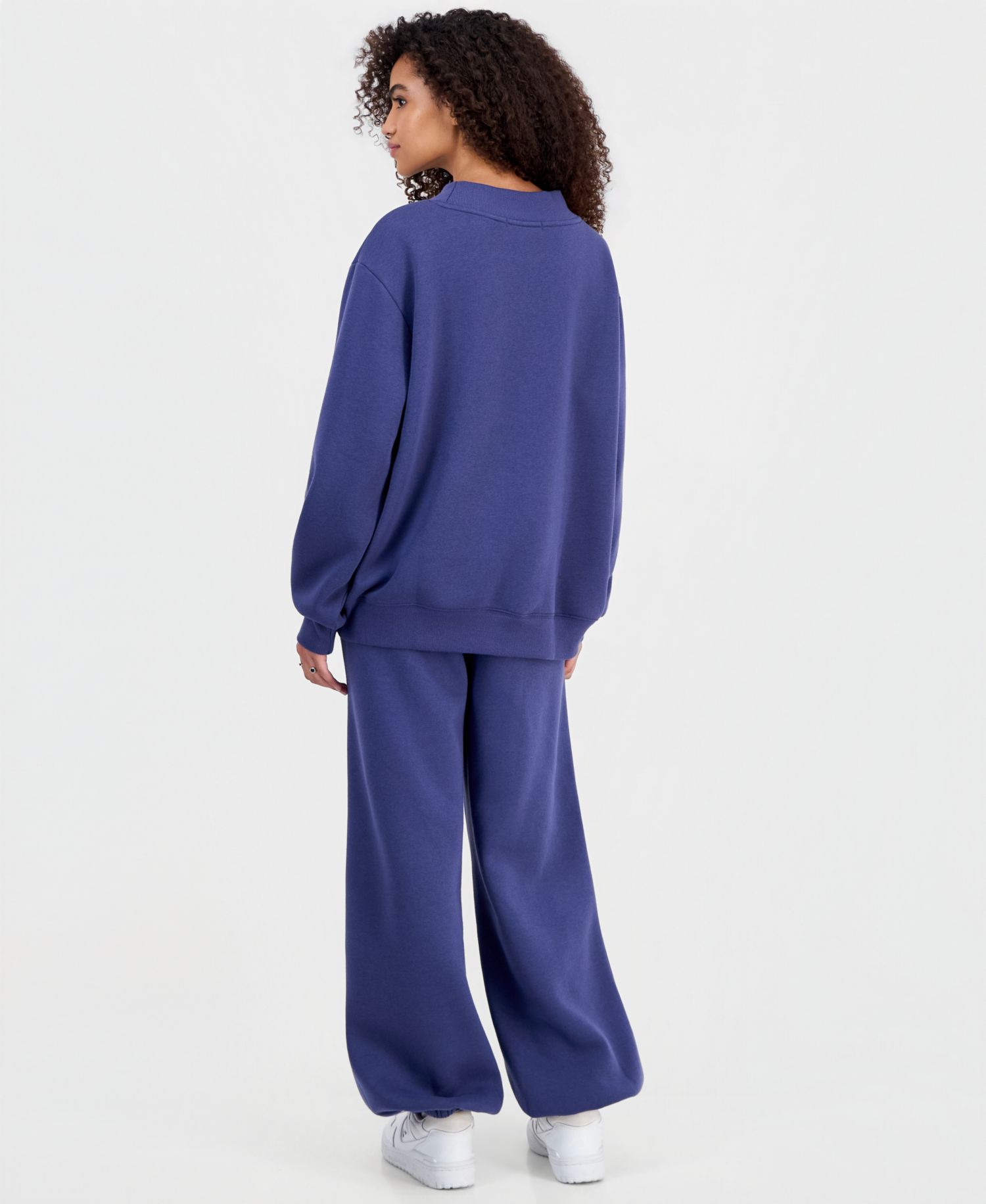 Juniors' Embroidered Mockneck Sweatshirt