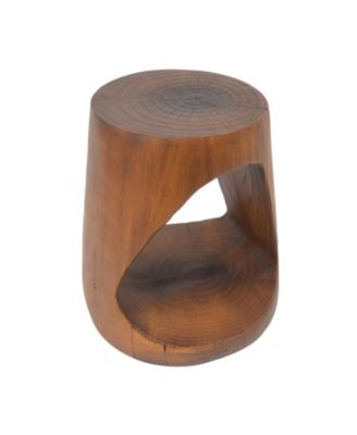 Hollow Round Wood Grain MGO Side Table 200lbs Capacity No Assembly End Table.